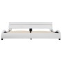 Bed frame with LED in white synthetic leather 180x200 cm by vidaXL, Beds and slatted bases - Ref: Foro24-285677, Price: 302,4...