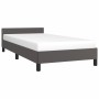 Bed frame with headboard gray synthetic leather 100x200 cm by vidaXL, Beds and slatted bases - Ref: Foro24-347487, Price: 106...