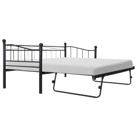 Black steel bed frame 180x200/90x200 cm by vidaXL, Beds and slatted bases - Ref: Foro24-285307, Price: 210,50 €, Discount: %