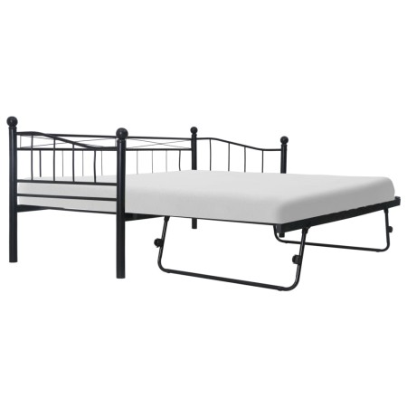 Estructura de cama de acero negra 180x200/90x200 cm de vidaXL, Camas y somieres - Ref: Foro24-285307, Precio: 206,15 €, Descu...