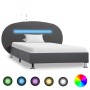 Estructura de cama con LED cuero sintético gris 100x200 cm de vidaXL, Camas y somieres - Ref: Foro24-285439, Precio: 199,63 €...