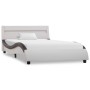 Bed frame with LED synthetic leather white black 90x200 cm by vidaXL, Beds and slatted bases - Ref: Foro24-285678, Price: 217...