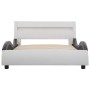 Bed frame with LED synthetic leather white black 90x200 cm by vidaXL, Beds and slatted bases - Ref: Foro24-285678, Price: 217...