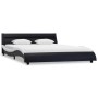 Estructura cama con LED cuero sintético negro blanco 160x200 cm de vidaXL, Camas y somieres - Ref: Foro24-285688, Precio: 293...