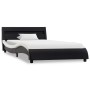 Estructura cama con LED cuero sintético negro blanco 90x200 cm de vidaXL, Camas y somieres - Ref: Foro24-285684, Precio: 205,...