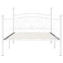 Estructura de cama con somier metal blanco 90x200 cm de vidaXL, Camas y somieres - Ref: Foro24-284447, Precio: 128,01 €, Desc...