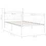 Estructura de cama con somier metal blanco 90x200 cm de vidaXL, Camas y somieres - Ref: Foro24-284447, Precio: 128,01 €, Desc...