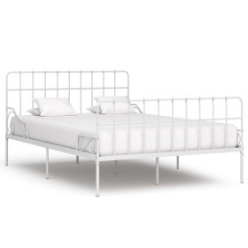 Bed frame with white metal slatted base 120x200 cm by vidaXL, Beds and slatted bases - Ref: Foro24-284603, Price: 105,60 €, D...