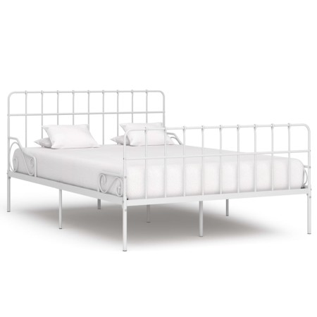 Bed frame with white metal slatted base 120x200 cm by vidaXL, Beds and slatted bases - Ref: Foro24-284603, Price: 114,99 €, D...