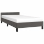 Bed frame with headboard gray synthetic leather 90x190 cm by vidaXL, Beds and slatted bases - Ref: Foro24-347475, Price: 98,6...