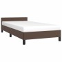 Bed frame with headboard brown synthetic leather 90x200cm by vidaXL, Beds and slatted bases - Ref: Foro24-347480, Price: 96,4...