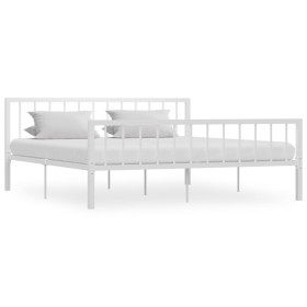 White metal bed frame 180x200 cm by vidaXL, Beds and slatted bases - Ref: Foro24-284567, Price: 127,99 €, Discount: %