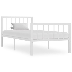 Estructura de cama de metal blanco 90x200 cm de vidaXL, Camas y somieres - Ref: Foro24-284562, Precio: 87,99 €, Descuento: %