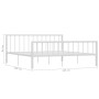 Estructura de cama de metal blanco 180x200 cm de vidaXL, Camas y somieres - Ref: Foro24-284567, Precio: 110,94 €, Descuento: %