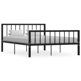 Black metal bed frame 140x200 cm by vidaXL, Beds and slatted bases - Ref: Foro24-284571, Price: 111,99 €, Discount: %