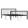 Black metal bed frame 140x200 cm by vidaXL, Beds and slatted bases - Ref: Foro24-284571, Price: 127,35 €, Discount: %