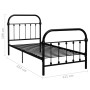 Black metal bed frame 100x200 cm by vidaXL, Beds and slatted bases - Ref: Foro24-284499, Price: 110,99 €, Discount: %