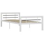 Black and white metal bed frame 100x200 cm by vidaXL, Beds and slatted bases - Ref: Foro24-284545, Price: 112,99 €, Discount: %