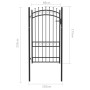 Fence gate with black steel spikes 100x175 cm by vidaXL, garden gates - Ref: Foro24-146381, Price: 207,99 €, Discount: %