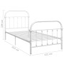 Estructura de cama de metal blanco 100x200 cm de vidaXL, Camas y somieres - Ref: Foro24-284493, Precio: 72,41 €, Descuento: %