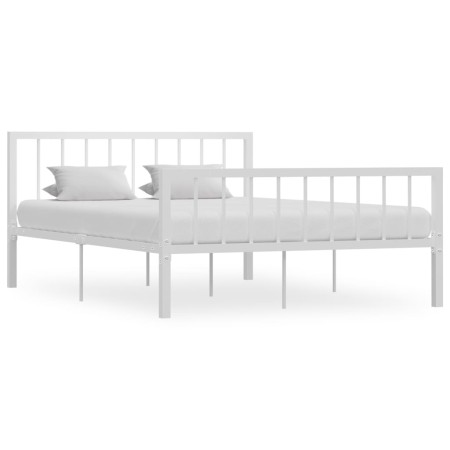 Estructura de cama de metal blanco 140x200 cm de vidaXL, Camas y somieres - Ref: Foro24-284565, Precio: 126,71 €, Descuento: %