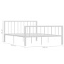 Estructura de cama de metal blanco 140x200 cm de vidaXL, Camas y somieres - Ref: Foro24-284565, Precio: 126,71 €, Descuento: %