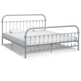 Estructura de cama de metal gris 180x200 cm de vidaXL, Camas y somieres - Ref: Foro24-284509, Precio: 138,99 €, Descuento: %