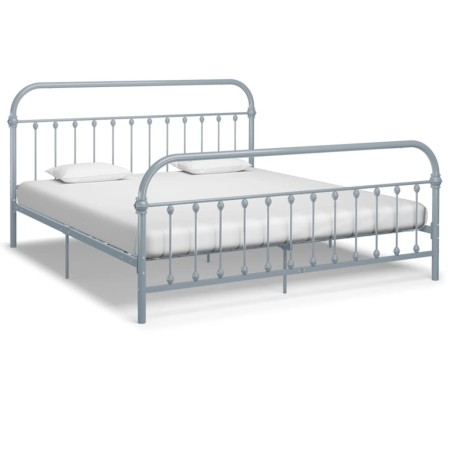 Estructura de cama de metal gris 180x200 cm de vidaXL, Camas y somieres - Ref: Foro24-284509, Precio: 120,03 €, Descuento: %