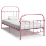 Estructura de cama de metal rosa 90x200 cm de vidaXL, Camas y somieres - Ref: Foro24-284510, Precio: 143,47 €, Descuento: %