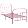 Estructura de cama de metal rosa 90x200 cm de vidaXL, Camas y somieres - Ref: Foro24-284510, Precio: 143,47 €, Descuento: %