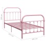 Estructura de cama de metal rosa 90x200 cm de vidaXL, Camas y somieres - Ref: Foro24-284510, Precio: 143,47 €, Descuento: %