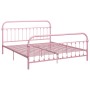 Pink metal bed frame 180x200 cm by vidaXL, Beds and slatted bases - Ref: Foro24-284515, Price: 182,63 €, Discount: %