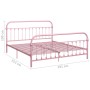 Pink metal bed frame 180x200 cm by vidaXL, Beds and slatted bases - Ref: Foro24-284515, Price: 182,63 €, Discount: %