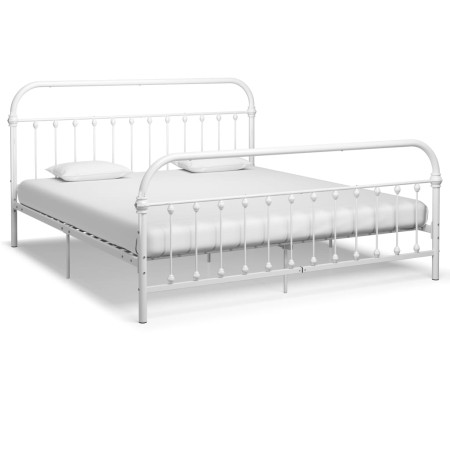 Estructura de cama de metal blanco 180x200 cm de vidaXL, Camas y somieres - Ref: Foro24-284497, Precio: 142,99 €, Descuento: %