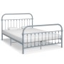 Estructura de cama de metal gris 140x200 cm de vidaXL, Camas y somieres - Ref: Foro24-284507, Precio: 110,24 €, Descuento: %