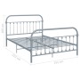 Estructura de cama de metal gris 140x200 cm de vidaXL, Camas y somieres - Ref: Foro24-284507, Precio: 110,24 €, Descuento: %