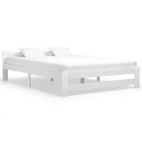 Solid white pine wood bed frame 120x200 cm by vidaXL, Beds and slatted bases - Ref: Foro24-322000, Price: 107,51 €, Discount: %