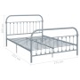 Estructura de cama de metal gris 160x200 cm de vidaXL, Camas y somieres - Ref: Foro24-284508, Precio: 131,09 €, Descuento: %