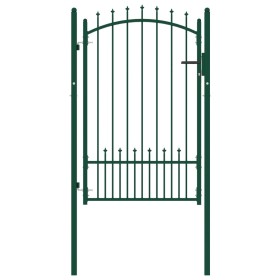 Fence gate with green steel spikes 100x150 cm by vidaXL, garden gates - Ref: Foro24-146395, Price: 209,99 €, Discount: %