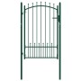 Fence gate with green steel spikes 100x150 cm by vidaXL, garden gates - Ref: Foro24-146395, Price: 209,51 €, Discount: %