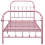 Pink metal bed frame 100x200 cm by vidaXL, Beds and slatted bases - Ref: Foro24-284511, Price: 130,60 €, Discount: %