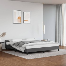 Bed frame with headboard gray synthetic leather 180x200cm by vidaXL, Beds and slatted bases - Ref: Foro24-347517, Price: 133,...