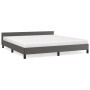 Estructura de cama con cabecero cuero sintético gris 180x200cm de vidaXL, Camas y somieres - Ref: Foro24-347517, Precio: 133,...