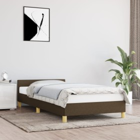 Dark brown fabric bed frame with headboard 80x200 cm by vidaXL, Beds and slatted bases - Ref: Foro24-347370, Price: 101,82 €,...