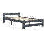 Estructura de cama madera maciza de pino gris oscuro 90x200 cm de vidaXL, Camas y somieres - Ref: Foro24-322019, Precio: 100,...