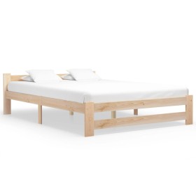 Solid pine wood bed frame 160x200 cm by vidaXL, Beds and slatted bases - Ref: Foro24-321995, Price: 117,99 €, Discount: %