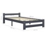 Estructura de cama madera maciza de pino gris oscuro 100x200 cm de vidaXL, Camas y somieres - Ref: Foro24-322020, Precio: 106...