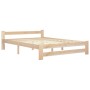 Estructura de cama de madera maciza de pino 140x200 cm de vidaXL, Camas y somieres - Ref: Foro24-321994, Precio: 91,73 €, Des...