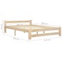 Estructura de cama de madera maciza de pino 140x200 cm de vidaXL, Camas y somieres - Ref: Foro24-321994, Precio: 91,73 €, Des...