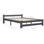 Estructura de cama madera maciza de pino gris oscuro 140x200 cm de vidaXL, Camas y somieres - Ref: Foro24-322022, Precio: 144...